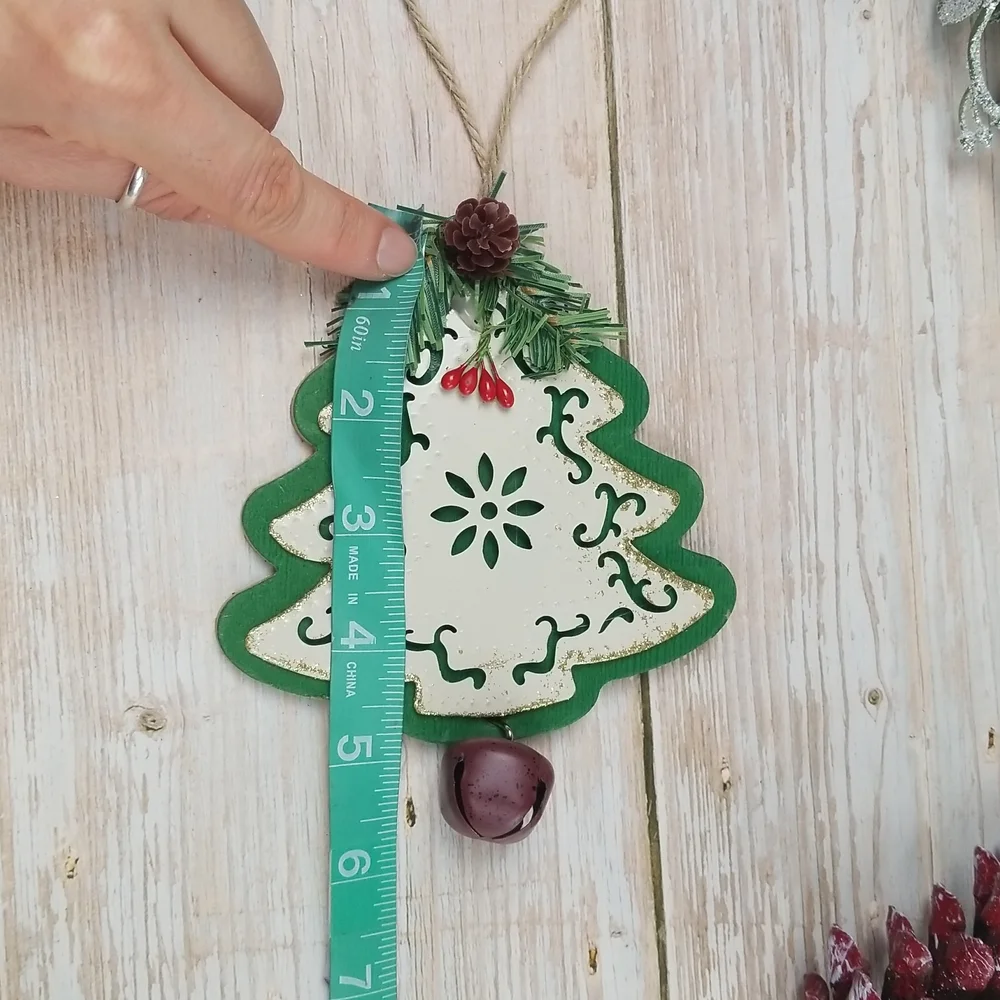 Christmas tree green Ornament with jingle bell hanger